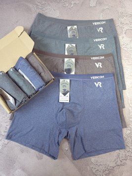 Чоловічі труси подовжені боксери набір 4шт розміри від XL до 4XL верикон велосипедки VERICOH чоловіча білизна M1265 фото